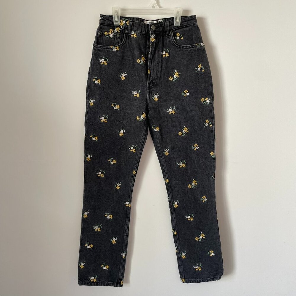 Reformation Stevie Jeans in floral embroidery - run small